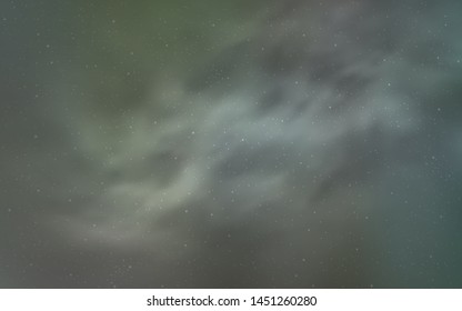 Light Green vector pattern with night sky stars. Blurred decorative design in simple style with galaxy stars. Template for cosmic backgrounds.