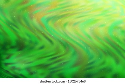 Light Green vector pattern with night sky stars. Blurred decorative design in simple style with galaxy stars. Pattern for astronomy websites.