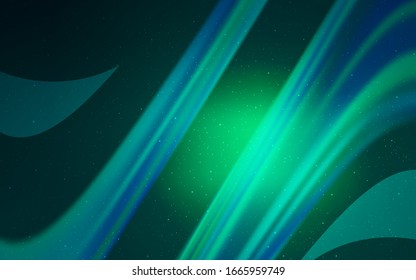 Light Green vector pattern with night sky stars. Shining colored illustration with bright astronomical stars. Best design for your ad, poster, banner.