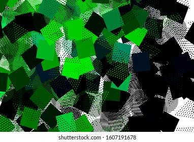 Light Green vector pattern with polygonal style with circles. Illustration with set of colorful circles, triangles, squares. Template for wallpapers.