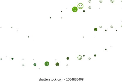 Light Green vector pattern with positive smiles. Beautiful colored illustration with smiles in simple style. Pattern for ad, booklets, leaflets of celebrations.