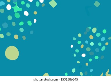 Light Green vector pattern with random forms. Illustration with colorful gradient shapes in abstract style. Elegant design for wallpapers.