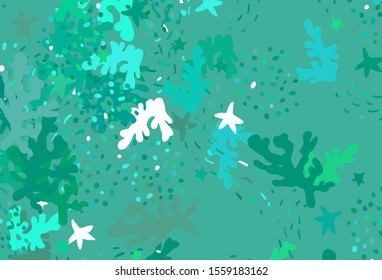 Light Green vector pattern with random forms. Colorful chaotic forms with gradient in modern style. Elegant design for wallpapers.