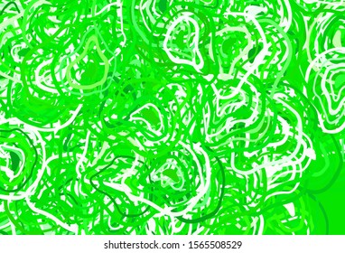 Light Green vector pattern with random forms. Colorful chaotic forms with gradient in modern style. Elegant design for wallpapers.