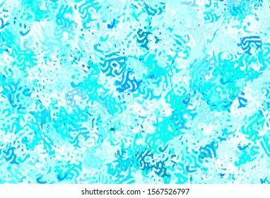 Light Green vector pattern with random forms. Colorful chaotic forms with gradient in modern style. Simple design for your web site.