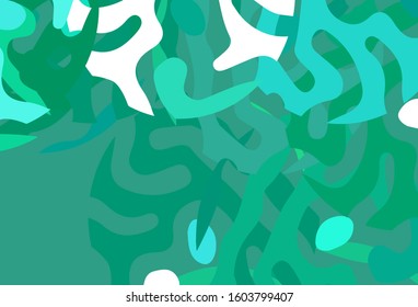 Light Green vector pattern with random forms. Colorful chaotic forms with gradient in modern style. Background for a cell phone.