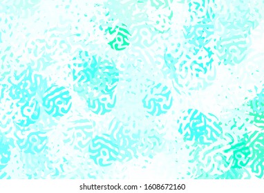 Light Green vector pattern with random forms. Colorful chaotic forms with gradient in modern style. Background for a cell phone.