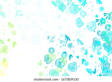 Light Green vector pattern with random forms. Colorful chaotic forms with gradient in modern style. Elegant design for wallpapers.