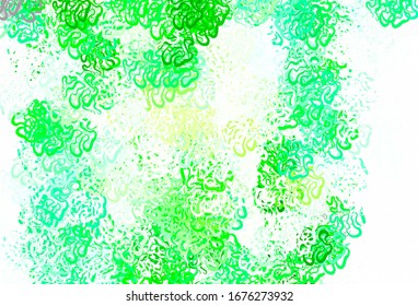 Light Green vector pattern with random forms. Colorful chaotic forms with gradient in modern style. Simple design for your web site.