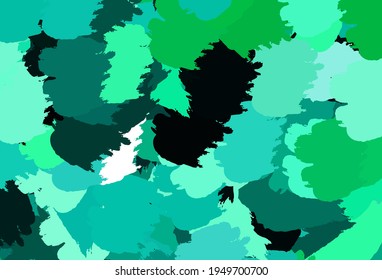Light Green vector pattern with random forms. Colorful chaotic forms with gradient in modern style. Modern design for your business card.