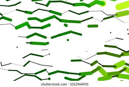 Light Green vector pattern with rounded lines. Shining colored illustration with rounded stripes. The pattern can be used for websites.