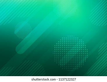Light Green vector pattern with rounded lines, dots. Decorative shining illustration with lines, dots on abstract template. The template can be used as a background.
