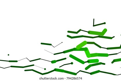 Light Green vector pattern with rounded lines. Decorative shining illustration with lines on abstract template. The pattern can be used for websites.