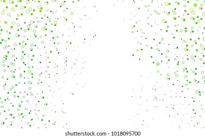 Light Green vector  pattern with spheres. Blurred decorative design in abstract style with bubbles. The pattern can be used for aqua ad, booklets.