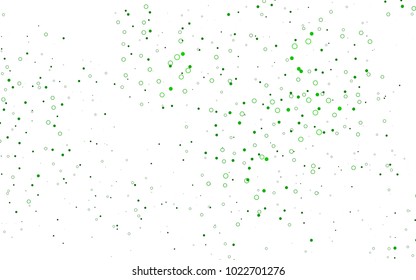 Light Green vector  pattern with spheres. Glitter abstract illustration with blurred drops of rain. Completely new template for your brand book.
