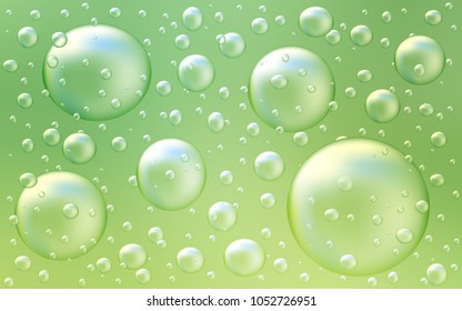 Light Green vector pattern with spheres. Glitter abstract illustration with blurred drops of rain. The pattern can be used for ads, leaflets of liquid.