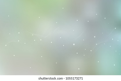 Light Green vector pattern with spheres. Blurred bubbles on abstract background with colorful gradient. Completely new template for your brand book.