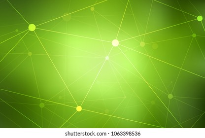 Light Green vector pattern with spheres, triangles. Modern abstract colorful illustration with spheres and lines. Pattern can be used for ads, leaflets.