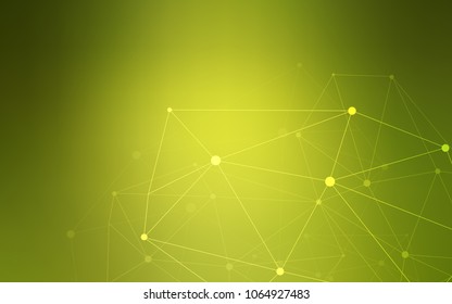 Light Green vector pattern with spheres, triangles. Illustration with set of colorful abstract circles and lines. Pattern can be used for ads, leaflets.