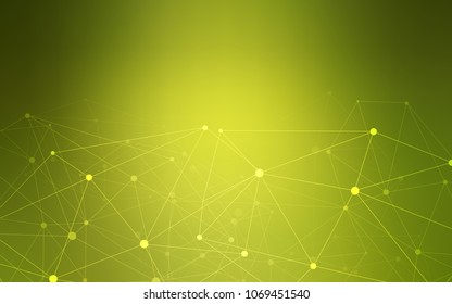 Light Green vector pattern with spheres, triangles. Colorful illustration with circles and lines in futuristic style. New design for ad, poster, banner of your website.