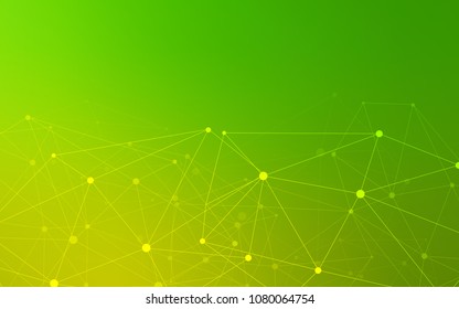 Light Green vector pattern with spheres, triangles. Illustration with set of colorful abstract circles and lines. New design for ad, poster, banner of your website.