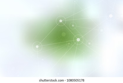 Light Green vector pattern with spheres, triangles. Illustration with set of colorful abstract circles and lines. Beautiful design for your business advert.
