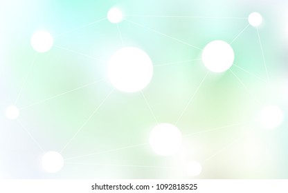 Light Green vector pattern with spheres, triangles. Colorful illustration with circles and lines in futuristic style. Beautiful design for your business advert.