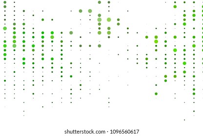 Light Green vector  pattern with spheres. Blurred bubbles on abstract background with colorful gradient. Pattern can be used as texture of water, rain drops.