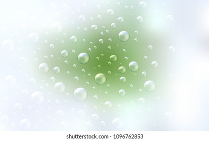 Light Green vector pattern with spheres. Blurred bubbles on abstract background with colorful gradient. The pattern can be used for aqua ad, booklets.
