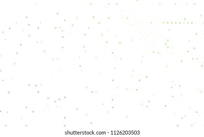 Light Green vector  pattern with spheres. Illustration with set of shining colorful abstract circles. The pattern can be used for ads, leaflets of liquid.