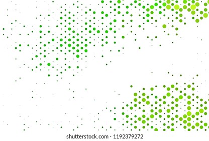 Light Green vector pattern with spheres. Blurred decorative design in abstract style with bubbles. Pattern for beautiful websites.