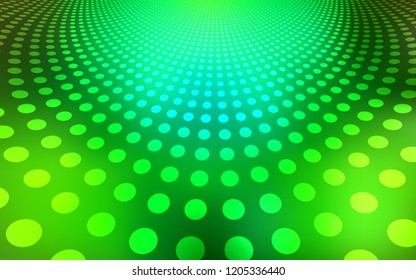 Light Green vector pattern with spheres. Blurred decorative design in abstract style with bubbles. Pattern can be used for futuristic ad, booklets.