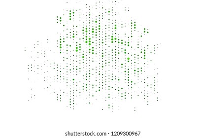 Light Green vector pattern with spheres. Glitter abstract illustration with blurred drops of rain. Template for your brand book.