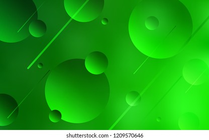 Light Green vector pattern with spheres. Modern abstract illustration with colorful water drops. Pattern can be used for futuristic ad, booklets.