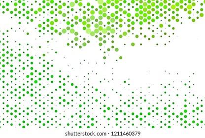 Light Green vector pattern with spheres. Modern abstract illustration with colorful water drops. Design for business adverts.