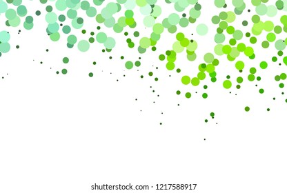 Light Green vector pattern with spheres. Abstract illustration with colored bubbles in nature style. Design for business adverts.
