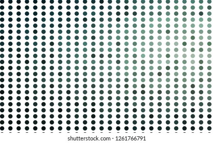 Light Green vector pattern with spheres. Glitter abstract illustration with blurred drops of rain. Template for your brand book.