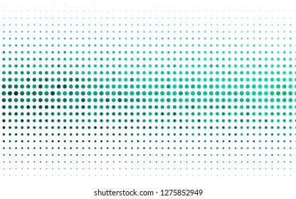 Light Green vector pattern with spheres. Blurred bubbles on abstract background with colorful gradient. Pattern of water, rain drops.