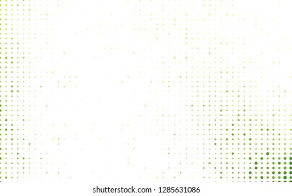 Light Green vector pattern with spheres. Glitter abstract illustration with blurred drops of rain. Design for posters, banners.