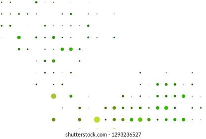 Light Green vector pattern with spheres. Blurred decorative design in abstract style with bubbles. Pattern of water, rain drops.