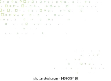 Light Green vector pattern with spheres, squares. Abstract illustration with colorful circles, rectangles. Design for posters, banners.