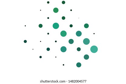 Light Green vector pattern with spheres. Glitter abstract illustration with blurred drops of rain. Pattern for beautiful websites.