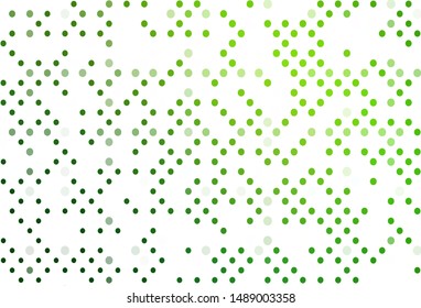 Light Green vector pattern with spheres. Beautiful colored illustration with blurred circles in nature style. Template for your brand book.