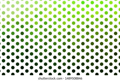 Light Green vector pattern with spheres. Illustration with set of shining colorful abstract circles. Design for posters, banners.