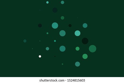 Light Green vector pattern with spheres. Glitter abstract illustration with blurred drops of rain. Pattern for beautiful websites.