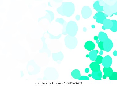 Light Green vector pattern with spheres. Abstract illustration with colored bubbles in nature style. Pattern for textures of wallpapers.