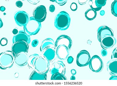 Light Green vector pattern with spheres. Modern abstract illustration with colorful water drops. Pattern for textures of wallpapers.