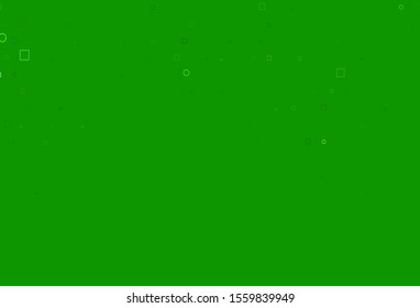 Light Green vector pattern with spheres, squares. Colorful illustration with circles, squares in nature style. Design for posters, banners.
