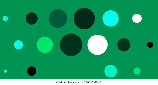 Light Green vector pattern with spheres. Colorful illustration with gradient dots in nature style. Pattern for booklets, leaflets.
