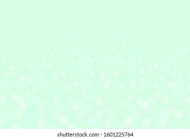 Light Green vector pattern with spheres. Abstract illustration with colored bubbles in nature style. Pattern for ads, leaflets.